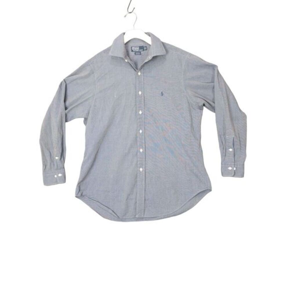 POLO RALPH LAUREN Philip Preppy Button Top Mens SZ 16.5 34/35 Cotton Long Sleeve